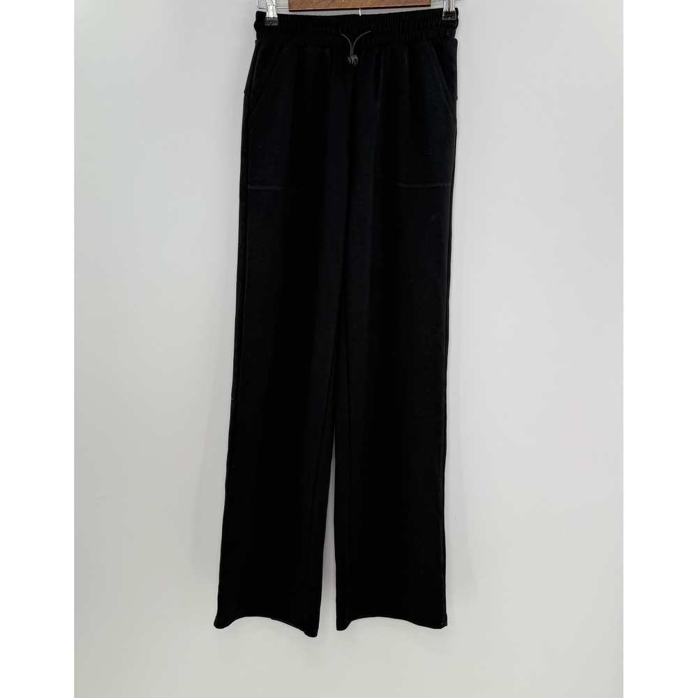 NWT Pinspark Wide Leg Lounge‎ Pants Drawstring Waist Casual Comfy Black Size XS